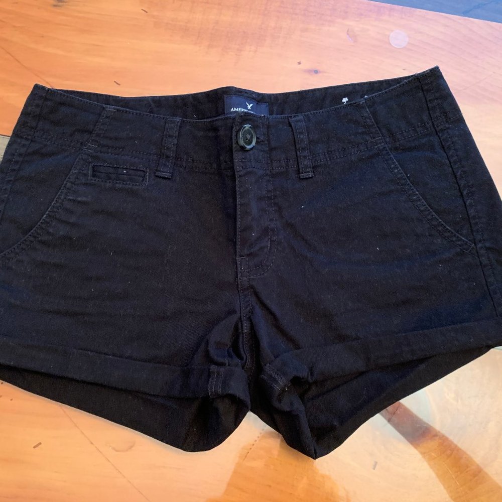 Black American Eagle Stretch Shorie Shorts Size 4